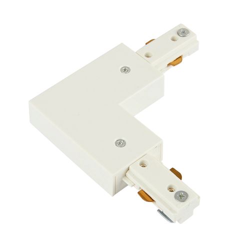 Conector escuadra para Riel de Spot, Color Blanco, 3 hilos
