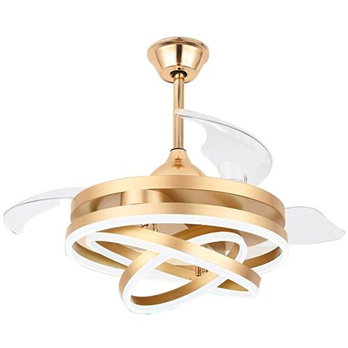 VENTILADOR DE TECHO DORADO CON LÁMPARA LED 72W